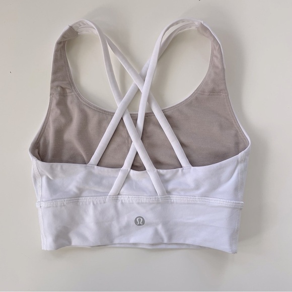 Lululemon White Energy Longline Bra Medium Support Size 2 - Picture 4 of 9